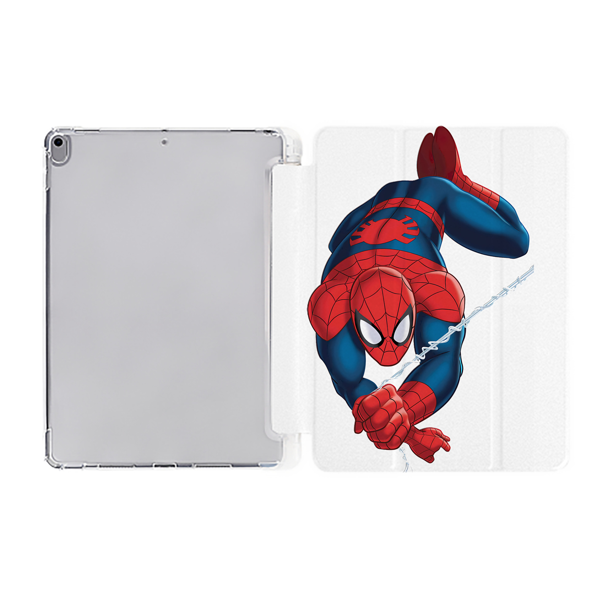 （画像用） Spider Man スパイダーマン IPad ケース ペン収納付き 三つ折りスタンド PUレザー×シリコン 対応機種9.5/10.5/10.9インチ